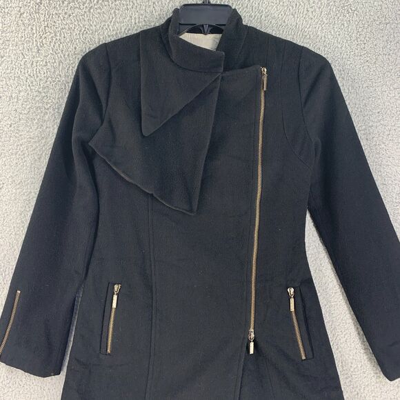 Mike Gonzalez Womens Coat Jacket Wool Blend Silk Lining Small Black - Picture 16 of 16